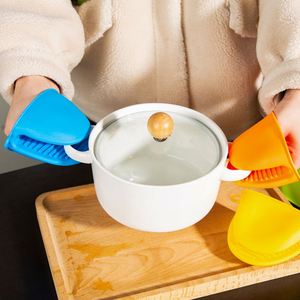Maniques de four en silicone roses antidérapantes, résistantes aux hautes températures, pour la cuisine, outils de cuisson personnalisés en gros à prix abordable - Product Image 5