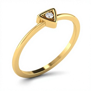 Handmade 14k Gold Minimalist Triangle <b>Ring</b> Factory Direct VVS1 Lab Grown Diamond <b>Stacking</b> <b>Ring</b> For Women Geometric Solitaire - Product Image 1