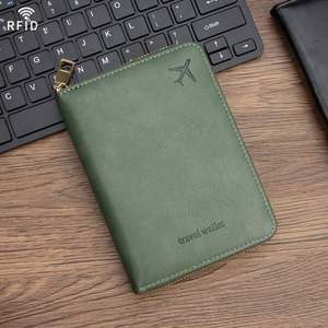 RFID Blocking Passport Holder Travel <b>Wallet</b> with Zipper, Multi-Pocket <b>Document</b> Organizer for Safe International Trips - Product Image 2