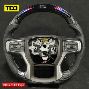 Volante Deportivo de Lujo TDD en Cuero y Fibra de Carbono con LED para Chevrolet C5 C6 C7 C8 Silverado GMC Cruze Camaro SS Personalizado Original - Product Image 3