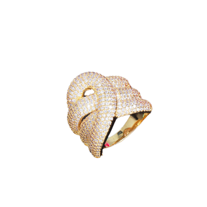 Bague de mariage ajustable en cuivre plaqué or 18 carats pour femme, bijou de fiançailles de luxe en forme de serpent torsadé, tendance pour fêtes et cadeaux - Product Image 4