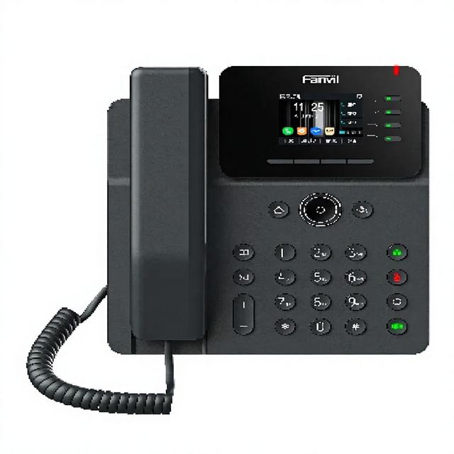 Wi-Fi 6 Gigabit IP Phone V61W 5.4 2.4" Color Screen PoE 4-Line Conference 12 DSS Keys SIP Dual-Stack Business VoIP Desk Phone