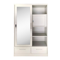 Prix de gros Porte coulissante amovible en acier Design Almirah Motif imprimé Armoire en métal Armoire à vêtements lemari pakaian