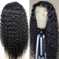 Perruque Lace Front Cheveux Brésiliens Ondulés Effet Mouillé Remy Densité 150% Transparente avec Mèches Brunes Longue Longueur pour Femme