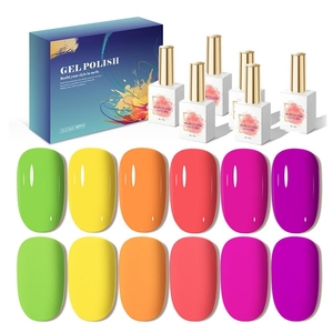 AILANUO Gel Polish Oem Fabrication Livre de couleurs gratuit Gel pour ongles professionnel Uv 6Color Collection Custom 15ml Gel Nail Polish Bottle - Product Image 1
