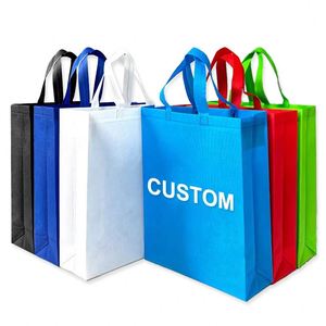 ถุงช้อปปิ้งผ้า Non Woven สีน้ำเงินเข้ม พิมพ์โลโก้ตามสั่ง สำหรับร้านค้า ของขวัญโปรโมชั่น - Product Image 1