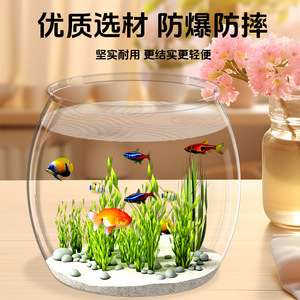 Aquarium sphérique rond en plastique transparent pour poissons rouges et plantes, décoration d'intérieur - Product Image 3