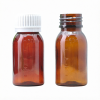 Bouteille en plastique PET pour sirop contre la toux liquide de 30 ml, 50 ml, 60 ml, 100 ml, 120 ml, 150 ml, 180 ml avec bouchon à vis de sécurité et gobelet doseur