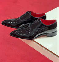 Chaussures de mariage pour homme en cuir véritable, neuves avec boîte, en cuir verni, derby, paillettes, cristaux, loafers, taille 47, chaussures derby pour homme