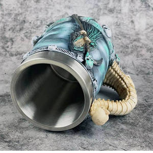 Olağanüstü Paslanmaz Çelik Gotik Parti Yaratıcı İçki Bardağı 3D Kafatası İskelet Punk Tarzı Şarap Kadehleri Viski Bardakları Bira 600ml - Product Image 4