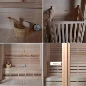 غرفة ساونا بخارية داخلية حديثة تقليدية بسعر رخيص، موقد ساونا كهربائي لـ 2-5 أشخاص، 6 كيلو واط، فوائد صحية، خشب الأرز الأحمر - Product Image 5