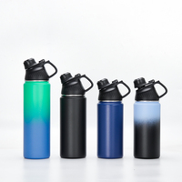 Bouteille d'Eau Magnétique Personnalisable de 710 ml avec Paille Rabattable en Acier Inoxydable à Double Paroi Isotherme, Compatible Support Téléphone