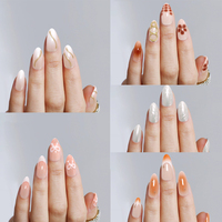 Lot de 30 faux ongles en gel PMMA souple haut de gamme, modèles variés, formes amande et cercueil, à presser, pour usage professionnel, vente en gros