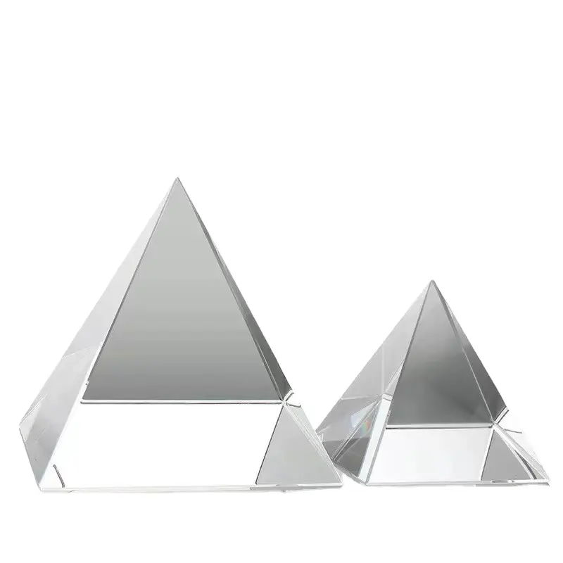 Paperweight de vidro ótico K9 cristal Pirâmide Prisma para decoração