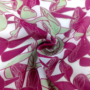 100% Polyester tissé Textile nouveau Design champignon motif <span class=keywords><strong>tissu</strong></span> en mousseline de soie pour les robes de mariée des filles - Product Image 4