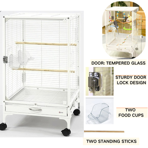 Hot Selling Dubbellaags Kleine Vogel & Eekhoorn Kooi Perfect Huis Voor Suiker Zweefvliegtuigen Duurzaam Glas Met Plastic Dienblad Doos - Product Image 2