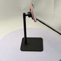 Mini miroir de bureau rétractable, bouclier de confidentialité convexe grand angle réglable avec base métallique 13x13cm pour poste de travail en cubicle