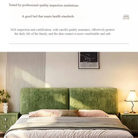 Lit rembourré moderne en tissu, taille king size, lit double, chambre à coucher, fabriqué en Chine