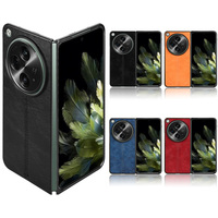 Nouvelle coque de protection légère en cuir PU à motif vachette pour téléphone portable OnePlus Open/Oppo Find N3