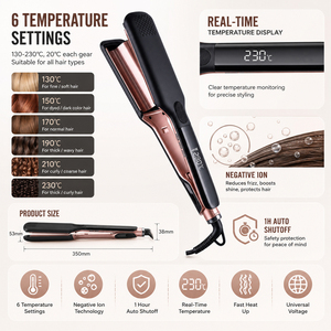 Arricciacapelli in Offerta con Tecnologia a Ioni Negativi, 6 Impostazioni di Temperatura, Riscaldamento Rapido, Voltaggio Universale per <span class=keywords><strong>Donne</strong></span> - Product Image 3