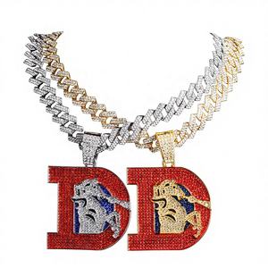 สร้อยคอจี้รูปถ้วยรางวัล NFL 1987 เดนเวอร์ บรองโกส์ ขายส่ง สร้อยแฟชั่นชุบเงิน/ทอง ทำจากโลหะผสมสังกะสี พร้อมสายคิวบันลิงค์ - Product Image 1