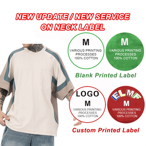 Benutzer definierte One-Stop-Streetwear Kurzarm-Baumwoll-T-Shirt für Männer All-Match Splicing Kontrast druck Casual Fit - Product Image 4