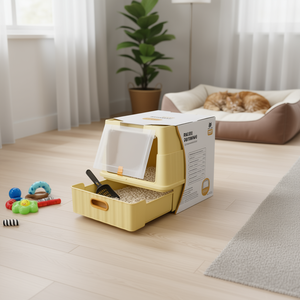 Lettiera per gatti Palsu Paitung con cassetto, 65L, in plastica, soluzione manuale per la pulizia degli animali domestici, per gatti - Product Image 2