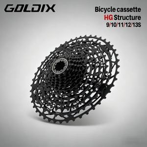 <span class=keywords><strong>Cassette</strong></span> de vélo GOLDIX ultralégère, roue libre 9-<span class=keywords><strong>13</strong></span> <span class=keywords><strong>vitesses</strong></span>, structure HG, pignon en acier au carbone 11T-52T pour <span class=keywords><strong>VTT</strong></span> - Product Image 1