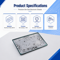 Châssis de dispositif électronique en aluminium moulé sous pression ADC12 personnalisé, usinage CNC de précision, fabrication directe d'usine OEM