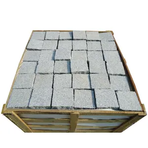 Natural G603 Light Grey Granite Flamed Driveway Paving Cobble Stone