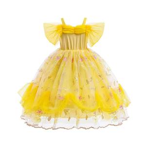 Robe de princesse brodée de fleurs dorées HP pour filles, idéale pour les fêtes, Noël, anniversaire, avec accessoires - Product Image 4