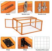 Poulailler portable pliable avec poignée, nichoir pour poussins, cage à poulets en bois, enclos pour lapins, extérieur/intérieur