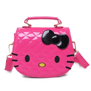 2022 luxury toddler kids girls pu leather cat kitty charm wallet borsa a tracolla portamonete portamonete piccolo kitty cat