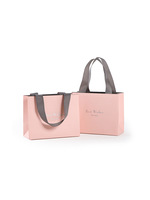 Sac en papier de luxe coloré avec logo personnalisé, emballage pour bijoux, sac cadeau en papier kraft avec poignées en ruban