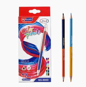 Crayons de couleur double extrémité, ensemble de crayons d'art triangulaires en bois massif bicolores, crayons de couleur à base d'huile pour le dessin des enfants - Product Image 2