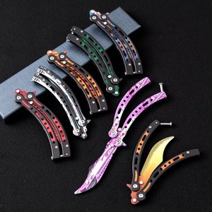 سكين أزياء قابلة للطي من الفولاذ المقاوم للصدأ غير شحذ يتأرجح CSGO الطرفية لعبة الهوى سكين ديي OEM تخصيص ممارسة اليد - Product Image 4