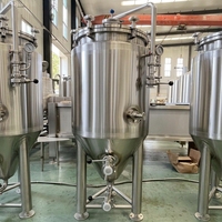 Fermenteur de bière à double enveloppe SS304, réservoir de fermentation sous pression, unité de refroidissement Unitank 100L 500L pour microbrasserie