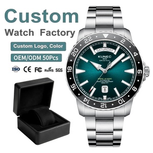 43MM Stainless Steel Case Men Automatic <b>Mechanical</b> <b>Watch</b> For Swiss SW240 Super Luminous Sapphire Diver <b>Watch</b> with Date and Week - Product Image 1