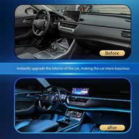 Accessoires de voiture lampe d'ambiance LED néon décoratif fil EL ambiant USB bricolage ligne de lumière froide Tube de bande éclairage automatique