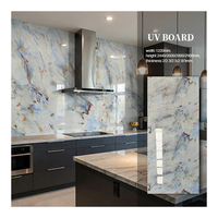 Tablero de PVC con Efecto Mármol Azul Roma Europeo, 2800x1220mm, Acabado Espejo, Ligero, para Oficinas y Espacios Comerciales