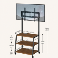 Support TV mobile avec roulettes, écran LED 43 pouces portable sur roulettes, écran étanche, support de sol extérieur avec USB
