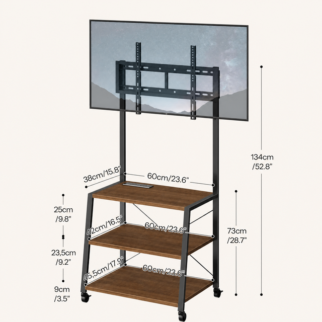 Movable Tv Stand with Wheels Led 43"portable Tv on Wheels Waterproof Screen Outdoor Floor Standing with Usb