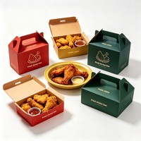 Boîte à poulet frit personnalisée en gros avec logo, emballage à emporter pour la restauration rapide, boîte à hamburger en papier