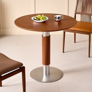 Mesa <span class=keywords><strong>de</strong></span> Comedor <span class=keywords><strong>de</strong></span> Madera Maciza Estilo Vintage con Estructura Metálica, Personalizable para Apartamentos Pequeños, Uso Doméstico, Casas <span class=keywords><strong>de</strong></span> Huéspedes, Cafeterías y Salones <span class=keywords><strong>de</strong></span> Té - Product Image 2