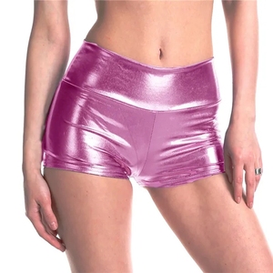 Shorts Metálicos Brillantes de Cintura Alta para Mujer, Ideales para Fiestas, Baile, <span class=keywords><strong>Jazz</strong></span>, Pole Dance y Festivales - Product Image 1