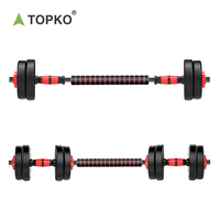 Ensemble d'haltères réglables TOPKO Gym 10kg 15kg 20kg 30kg 40kg 50kg, haltères et barres de musculation pour usage domestique