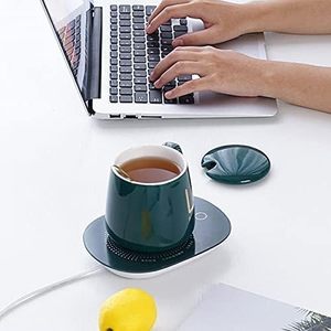 Hot Sell USB Office Home Gift Set Smart Electric Heating coaster Thermotatic Ceramic Water Coffee Mug <b>Cup</b> Heater Wholesale - Product Image 4