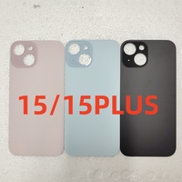 Remplacement de fenêtre arrière à grand trou pour iPhone 15 Plus 15 Pro Max panneau arrière en verre couvercle de batterie porte