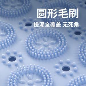 Tapis antidérapant pour salle de bain, rond, bleu ciel, en fibre de polyester, design moderne, pour la douche, les toilettes, le sol - Product Image 5