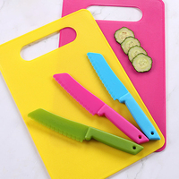 AMZ Offre Spéciale 3 Styles Cute Safety Kids Knife Enfants Cooking Pain Laitue Gâteau Couteau de chef en plastique pour enfants